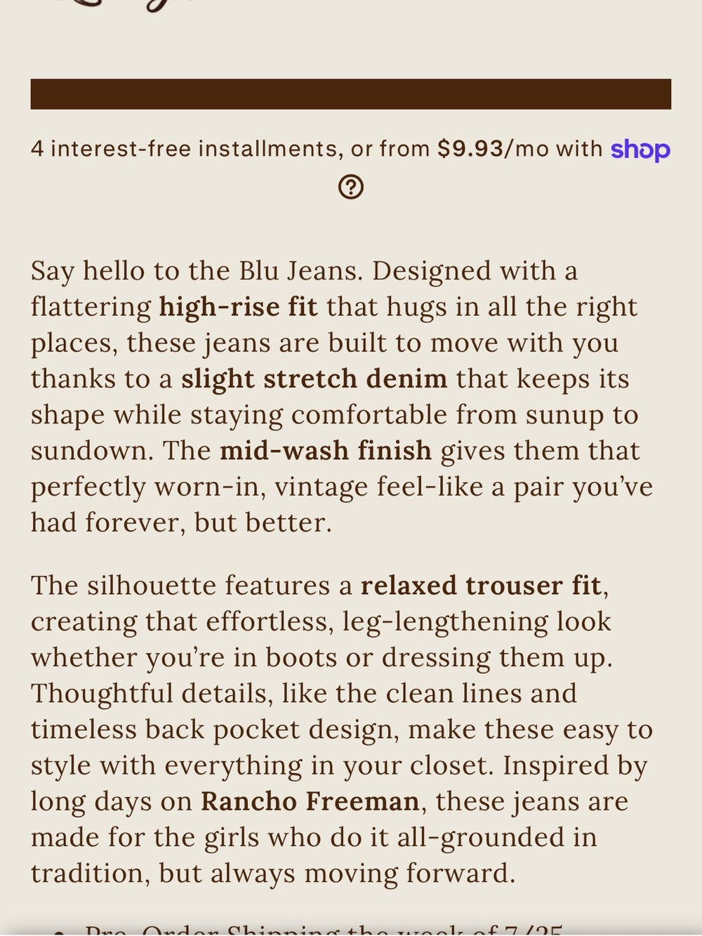 Women’s Wide-Leg Blue Denim Jeans with Embroidered Back Pocket - Picture 6 of 6